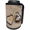 3dRose Andrea Haase Nature Photography - Two little heart shaped boxes filled with sea shells and starfish - Can Cooler Bottle Wrap (cc_263025)