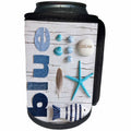 3dRose Andrea Haase Still Life Photography - Blue items collage - Can Cooler Bottle Wrap (cc_263027)