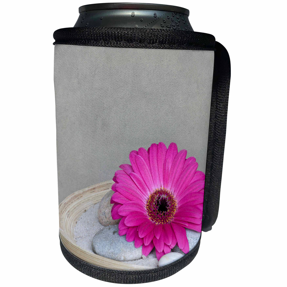 3dRose Andrea Haase Nature Photography - Gerbera daisy in bamboo bowl - Can Cooler Bottle Wrap (cc_263028)