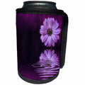 3dRose Andrea Haase Nature Photography - Purple gerbera daisy reflecting in water - Can Cooler Bottle Wrap (cc_263029)