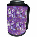 3dRose Uta Naumann Watercolor Pattern - Fashion Victim in Paris with Eiffel Tower and Perfume for Girlies - Can Cooler Bottle Wrap (cc_263051)
