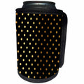 3dRose Uta Naumann Watercolor Pattern - Gold Glitter Polka dots on Black Background Pattern for Girlies - Can Cooler Bottle Wrap (cc_263066)
