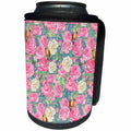 3dRose Uta Naumann Watercolor Pattern - Lovely Roses Flowers Pattern in Pink Colors - Can Cooler Bottle Wrap (cc_263108)