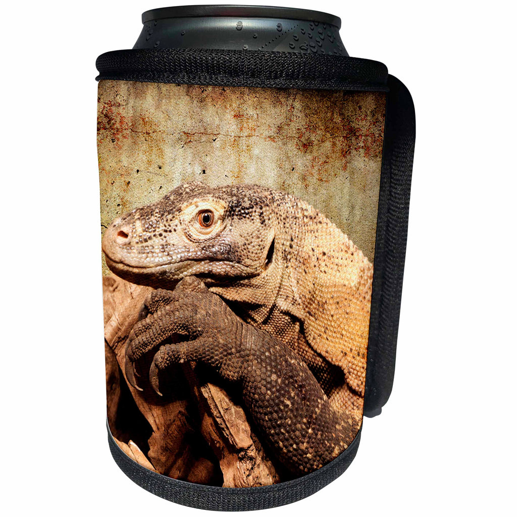 3dRose Uta Naumann Photography Animal - Monitor lizard or Komodo dragon - Can Cooler Bottle Wrap (cc_263112)