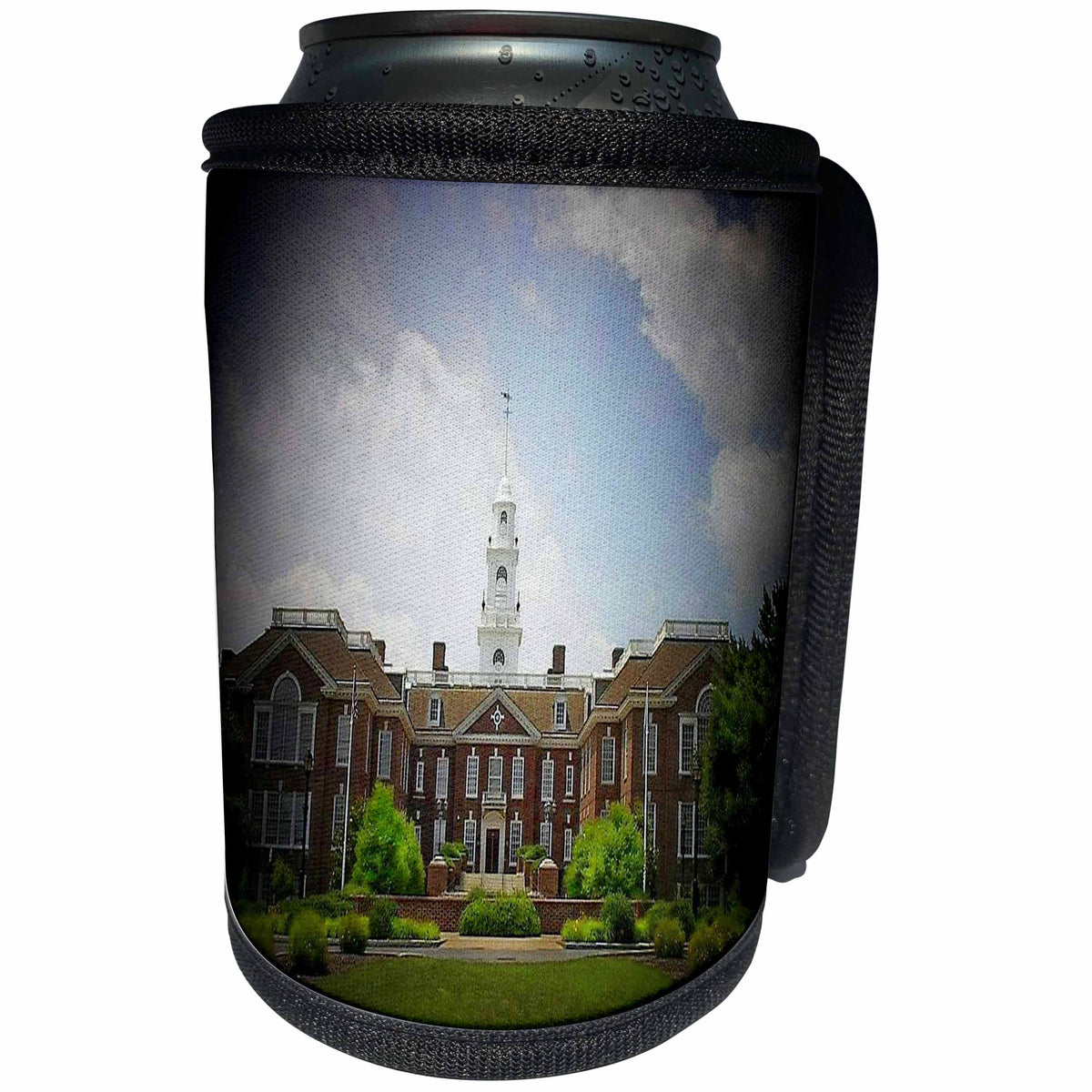 3dRose Sandy Mertens State of Delaware - Delaware State Capitol spotlight - Can Cooler Bottle Wrap (cc_26315)