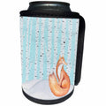 3dRose Uta Naumann Watercolor Illustration Animal - Woodland Friends-A Fox In the Wintry Snow Covered Forest - Can Cooler Bottle Wrap (cc_263165)