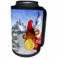 3dRose Uta Naumann Watercolor Illustration Animal - Woodland Friends-Reindeer In the Snowy Mountains Illustration - Can Cooler Bottle Wrap (cc_263173)