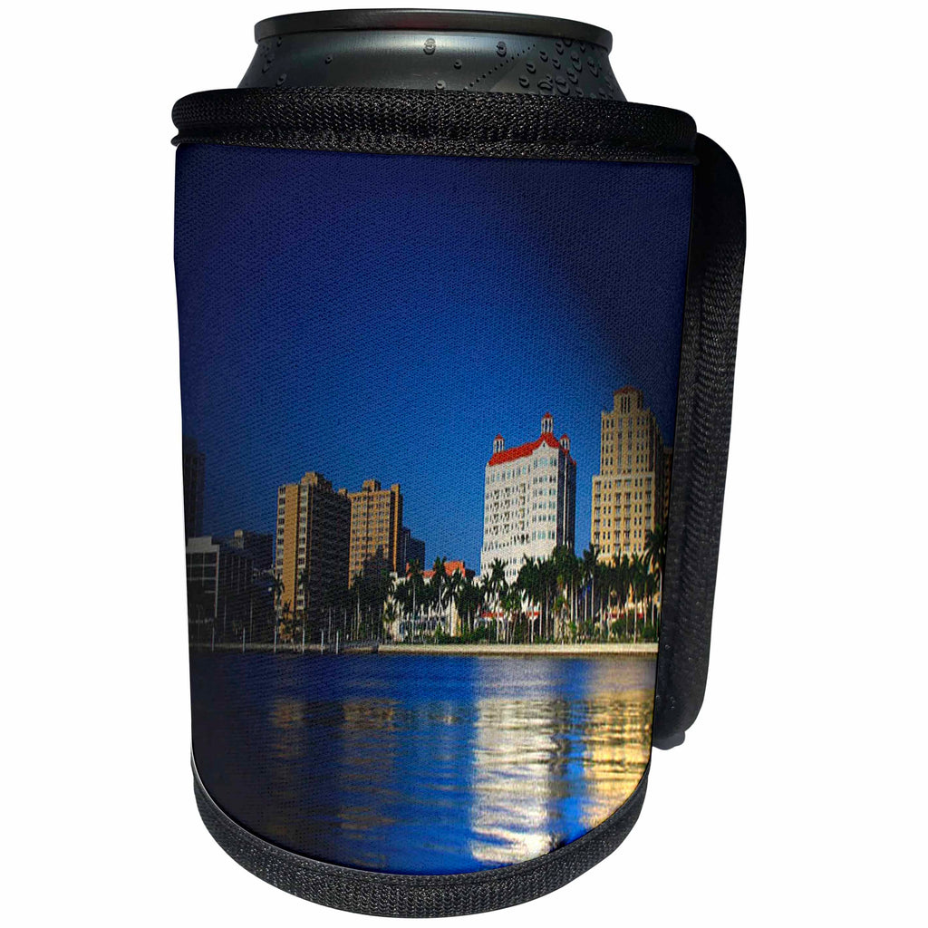 3dRose Sandy Mertens Florida - West Palm Beach in Spotlight - Can Cooler Bottle Wrap (cc_26318)