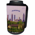 3dRose Sandy Mertens State of Georgia - Atlanta Skyline in Purple Sky Canvas - Can Cooler Bottle Wrap (cc_26320)