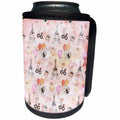 3dRose Uta Naumann Watercolor Pattern - Paris Eiffel Tower and Balloons for Girlies On A Soft Pink Background - Can Cooler Bottle Wrap (cc_263201)