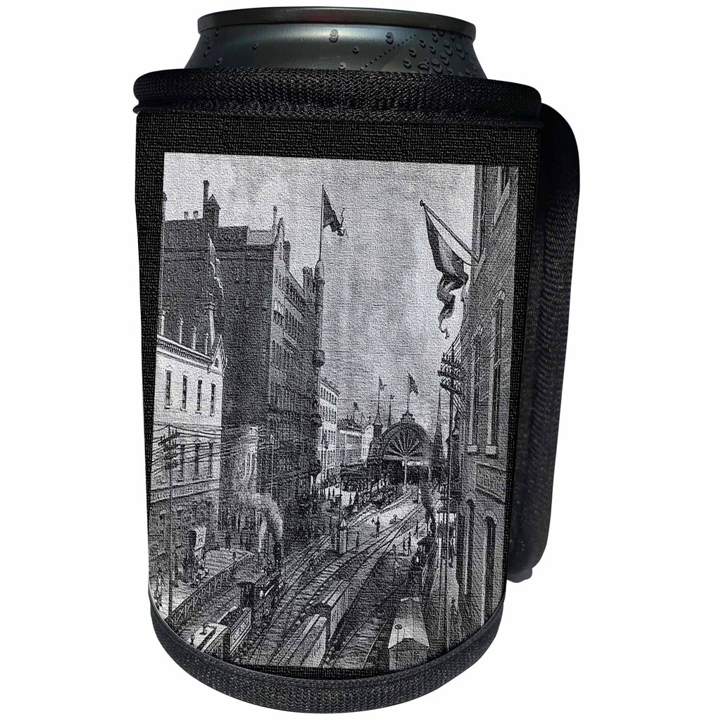 3dRose Sandy Mertens State of Georgia - Vintage Atlanta Commercial Centre - Can Cooler Bottle Wrap (cc_26321)