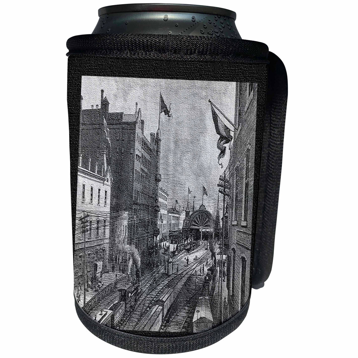 3dRose Sandy Mertens State of Georgia - Vintage Atlanta Commercial Centre - Can Cooler Bottle Wrap (cc_26321)