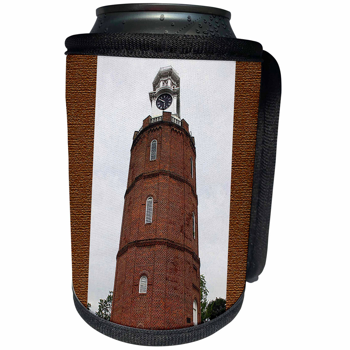 3dRose Sandy Mertens State of Georgia - Rome Georgia Historic Clock Tower on Neely Hill - Can Cooler Bottle Wrap (cc_26323)