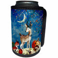 3dRose Uta Naumann Watercolor Illustration Animal - Woodland Friends-Deer In Autumn Forest - Can Cooler Bottle Wrap (cc_263231)