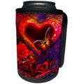 3dRose Love - Pinks and Red Heart and Love Backgrounds great Valentines Day - Can Cooler Bottle Wrap (cc_263232)