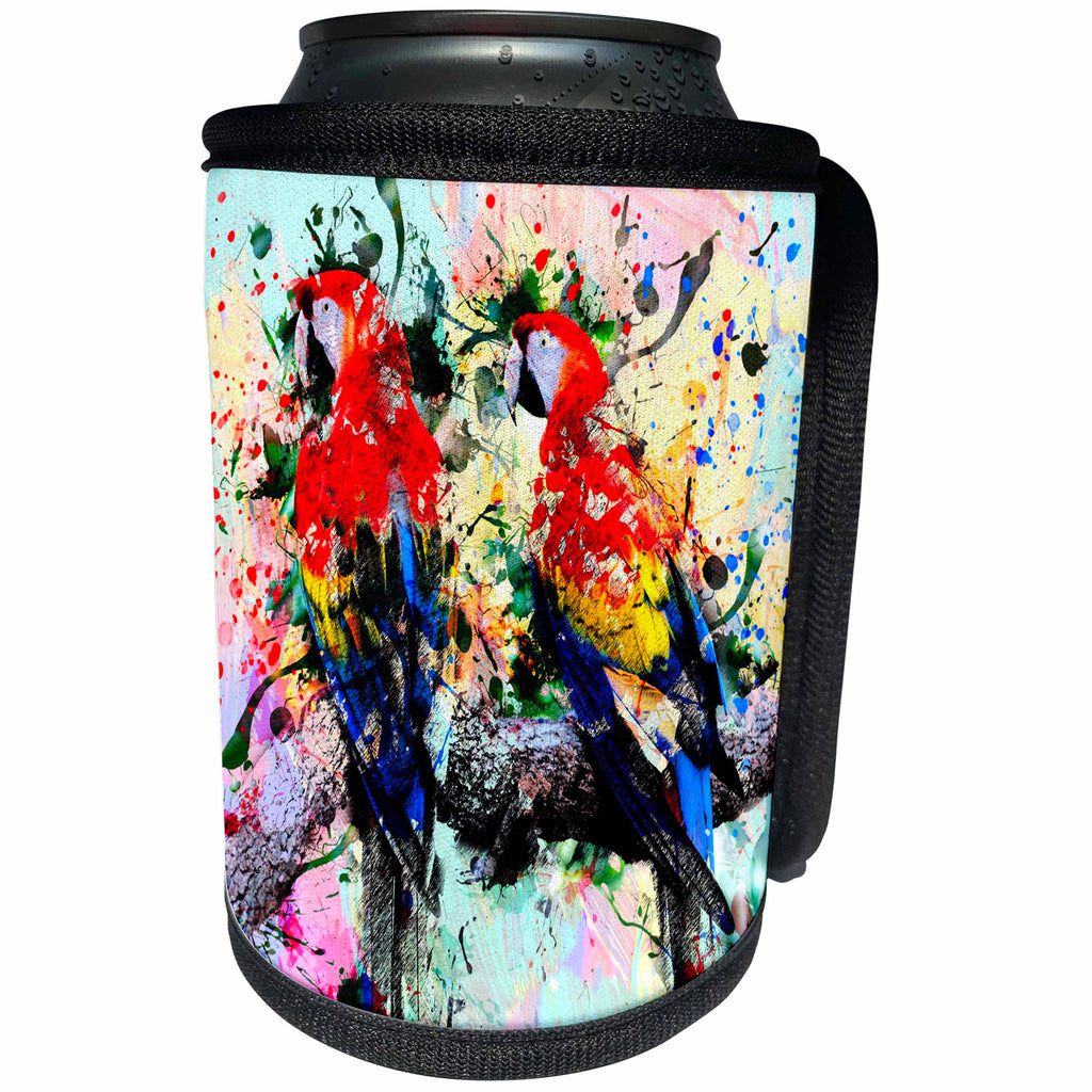 3dRose Abstract - Paint splats, and layers of colors abstract street art - Can Cooler Bottle Wrap (cc_263236)