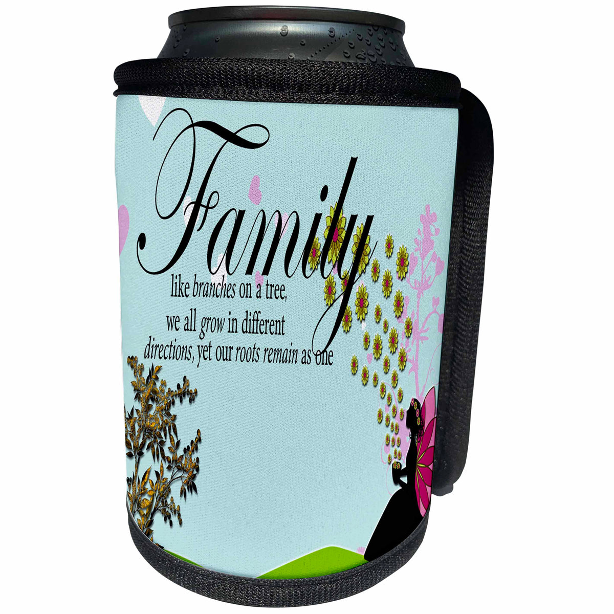 3dRose Sayings - Family sayings a great way to give a gift that says you care - Can Cooler Bottle Wrap (cc_263245)