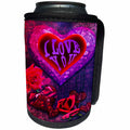 3dRose Love - I love You in a beautiful heart design with embellishments - Can Cooler Bottle Wrap (cc_263251)