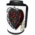 3dRose Love - Key to my heart art, pretty filigree heart with golden key - Can Cooler Bottle Wrap (cc_263252)