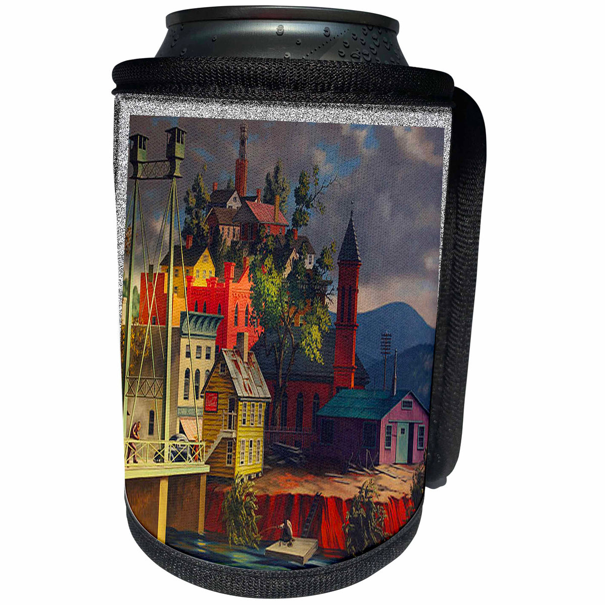 3dRose Sandy Mertens State of Georgia - Rome Georgia Painting - Can Cooler Bottle Wrap (cc_26326)