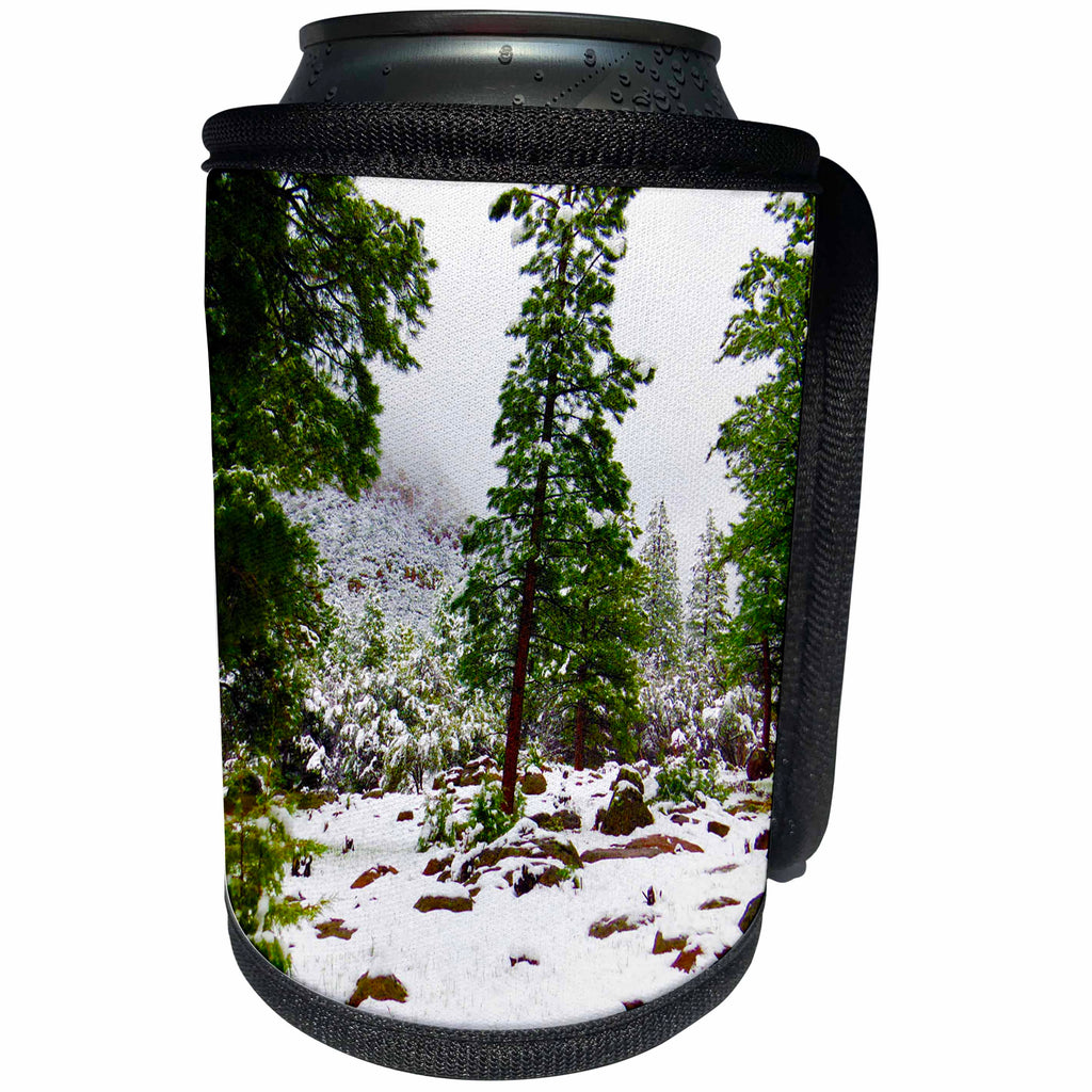 3dRose Jos Fauxtographee- Winter in the Pines - Snow on the pines in the Dixie National Forest of Utah - Can Cooler Bottle Wrap (cc_263370)