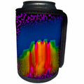 3dRose Jos Fauxtographee- 3D Extrusion Rainbow - A 3 Dimensional Extrusion of a rainbow on blue and purple - Can Cooler Bottle Wrap (cc_263398)