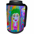 3dRose Jos Fauxtographee- Drawing of a Girl - A sketch of a woman with blonde hair on a colorful design - Can Cooler Bottle Wrap (cc_263433)