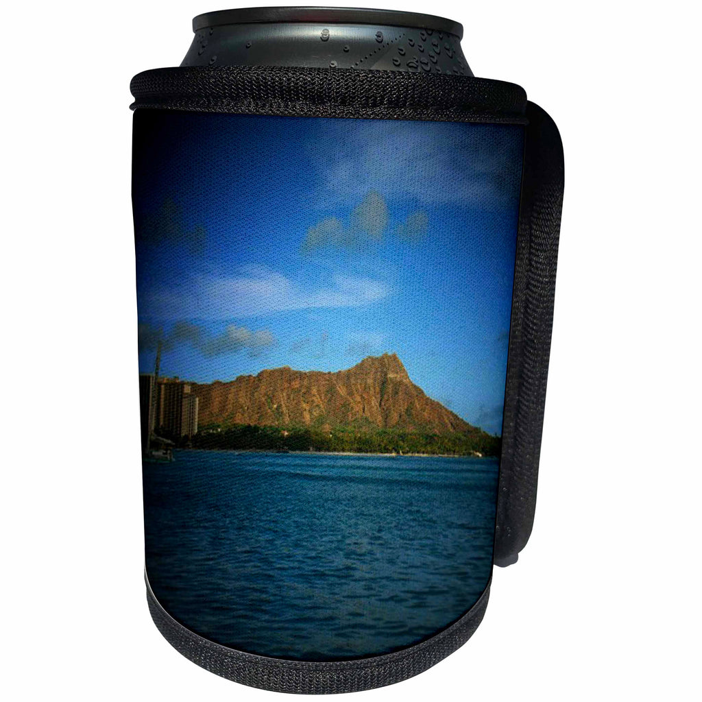 3dRose Sandy Mertens Hawaii Travel Designs - Diamondhead Oahu spotlight - Can Cooler Bottle Wrap (cc_26346)