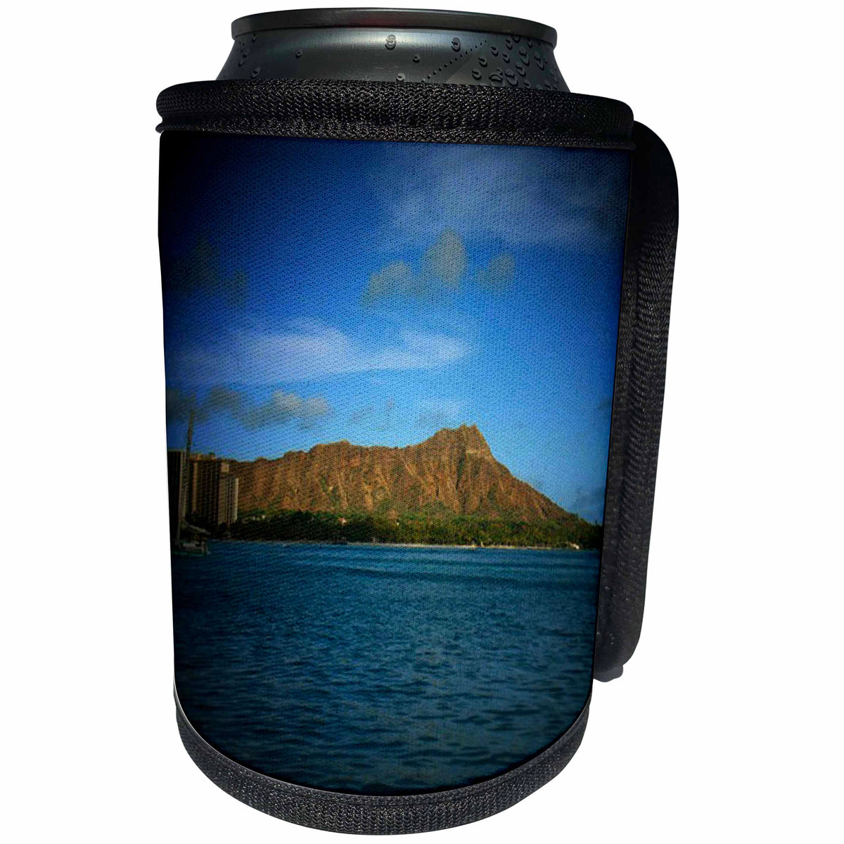 3dRose Sandy Mertens Hawaii Travel Designs - Diamondhead Oahu spotlight - Can Cooler Bottle Wrap (cc_26346)