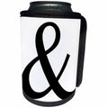 3dRose Anne Marie Baugh - Typography - Black and White Ampersand Typography - Can Cooler Bottle Wrap (cc_263465)