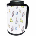 3dRose Anne Marie Baugh - Patterns - Pink, Blue, Yellow Sea Shells Pattern - Can Cooler Bottle Wrap (cc_263480)