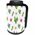 3dRose Anne Marie Baugh - Patterns - Flowering Cactus and Floral Pattern - Can Cooler Bottle Wrap (cc_263481)