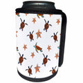 3dRose Anne Marie Baugh - Patterns - Cute Sea Turtles and Star Fish Pattern - Can Cooler Bottle Wrap (cc_263483)