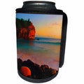 3dRose Sandy Mertens Hawaii Travel Designs - Shipwreck Beach Sunset canvas - Can Cooler Bottle Wrap (cc_26349)
