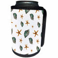 3dRose Anne Marie Baugh - Patterns - Blue Sea Shells and Star Fish Pattern - Can Cooler Bottle Wrap (cc_263494)