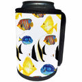 3dRose Anne Marie Baugh - Patterns - Pretty Tropical Fish Pattern - Can Cooler Bottle Wrap (cc_263515)