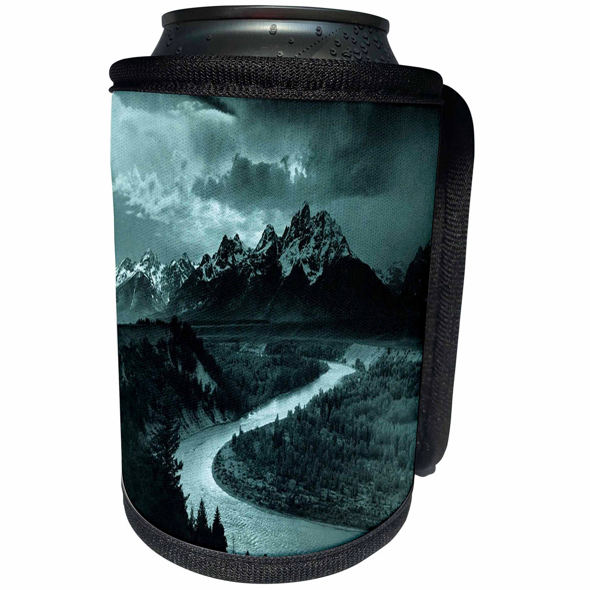 3dRose Sandy Mertens Idaho - Vintage Adams The Tetons and the Snake River - Can Cooler Bottle Wrap (cc_26352)