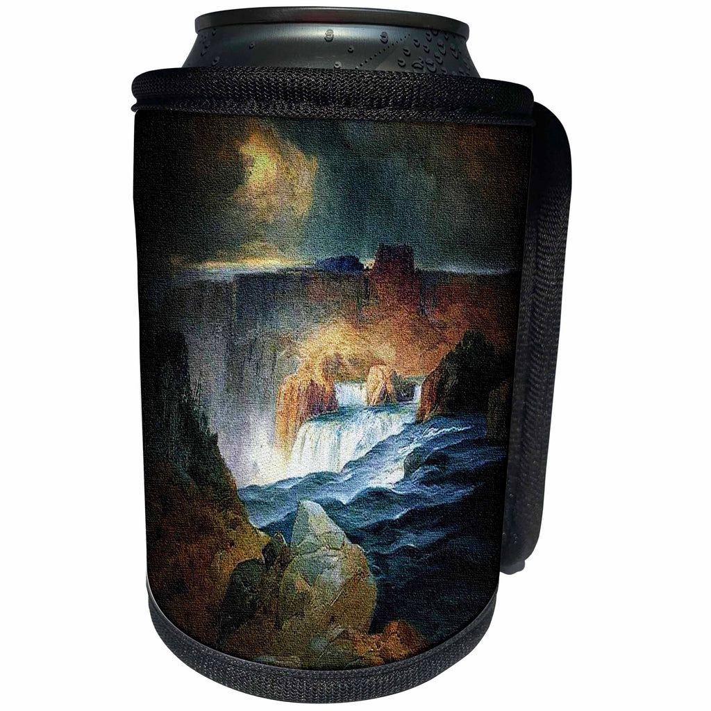 3dRose Sandy Mertens Idaho - Shoshone Falls at Night painting - Can Cooler Bottle Wrap (cc_26354)
