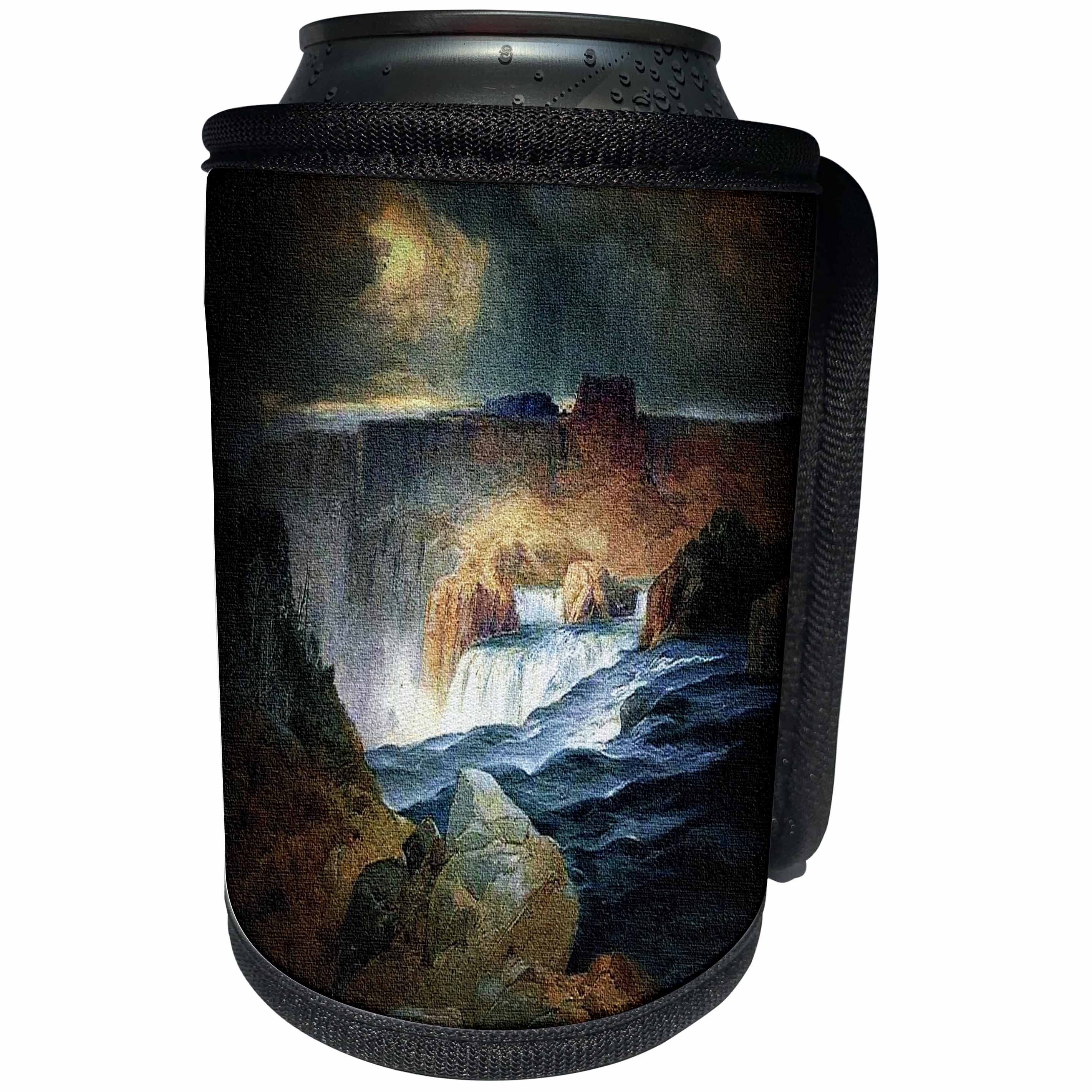 3dRose Sandy Mertens Idaho - Shoshone Falls at Night painting - Can Cooler Bottle Wrap (cc_26354)