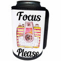 3dRose Anne Marie Baugh - Quotes - Focus Please Watercolor Camera Graphic Quote - Can Cooler Bottle Wrap (cc_263628)