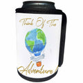 3dRose Anne Marie Baugh - Quotes - Think Of The Adventure, Watercolor Hot Air Balloon - Can Cooler Bottle Wrap (cc_263642)