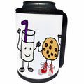 3dRose All Smiles Art Funny - Funny Cute Milk and Cookies Cartoon Character Friends - Can Cooler Bottle Wrap (cc_263678)