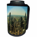 3dRose Sandy Mertens Illinois - Chicago Skyline fisheye - Can Cooler Bottle Wrap (cc_26368)