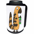 3dRose All Smiles Art Drinking - Funny Cute Gila Monster Drinking Beer Cartoon - Can Cooler Bottle Wrap (cc_263713)