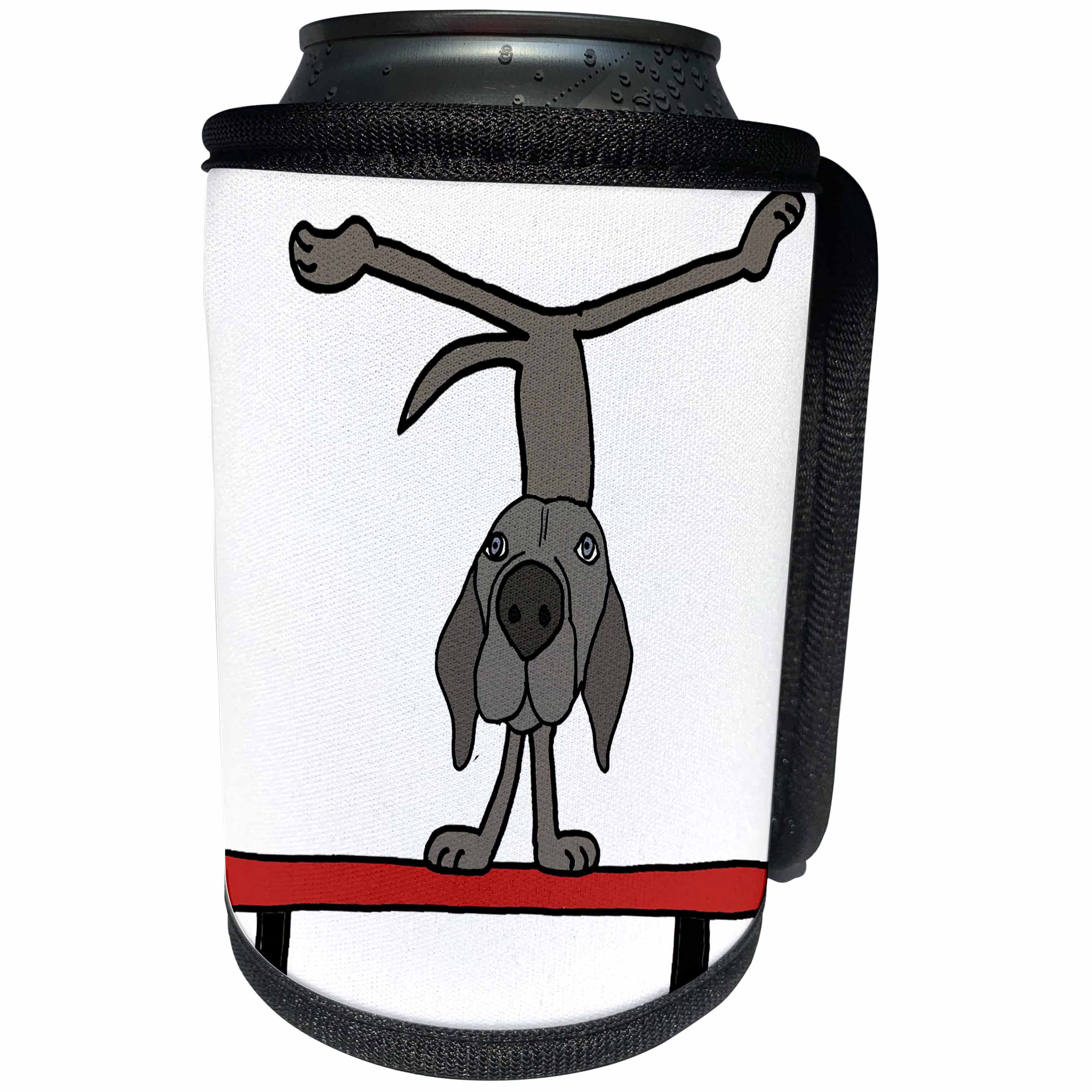 3dRose All Smiles Art Sports and Hobbies - Funny Cute Weimaraner Gymnast on Balance Beam Gymnastics - Can Cooler Bottle Wrap (cc_263717)