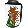 3dRose All Smiles Art Music - Funny Cute Porcupine Playing Saxophone Cartoon - Can Cooler Bottle Wrap (cc_263739)