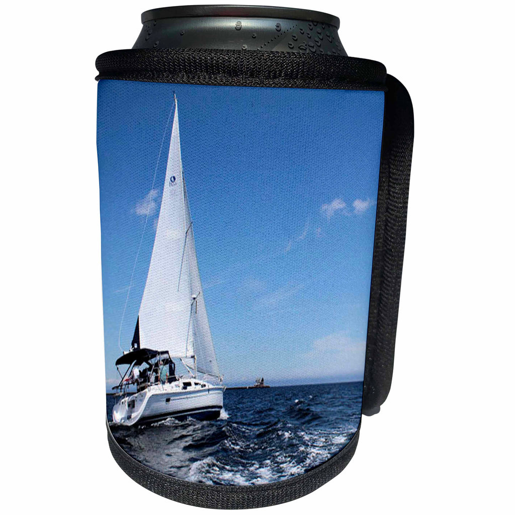 3dRose Sandy Mertens Maine - Sailing on the Ocean - Can Cooler Bottle Wrap (cc_26374)