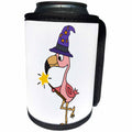 3dRose All Smiles Art Birds - Cute funny Pink Flamingo Witch or Wizard Halloween Cartoon - Can Cooler Bottle Wrap (cc_263743)