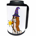 3dRose All Smiles Art Pets - Funny Cute Cavalier King Charles Spaniel Wizard Halloween - Can Cooler Bottle Wrap (cc_263744)