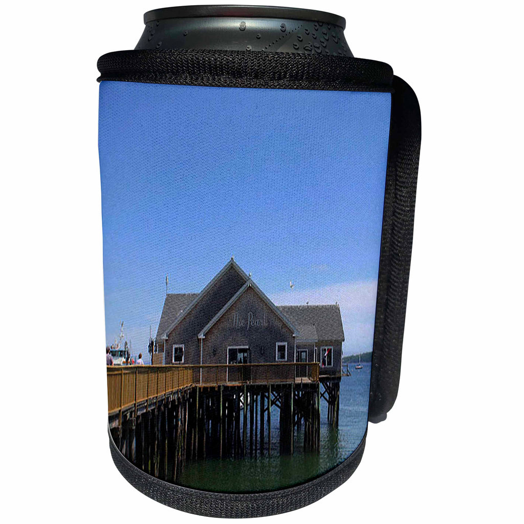 3dRose Sandy Mertens Maine - Restaurant on Pier - Can Cooler Bottle Wrap (cc_26375)